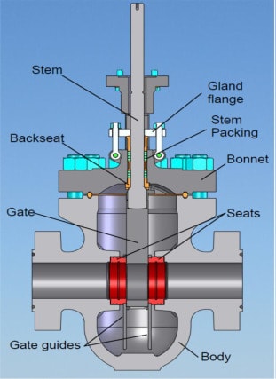 Components of a through conduit gate valve