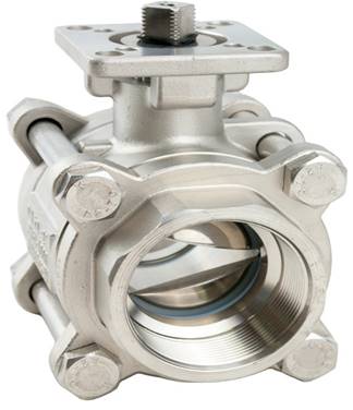Three piece V port ball valve