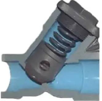 Spring loaded Y shaped non-return valve
