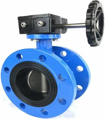 Double flange gear operated butterfly valve