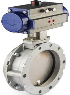 Eccentric butterfly valve with pneumatic actuator