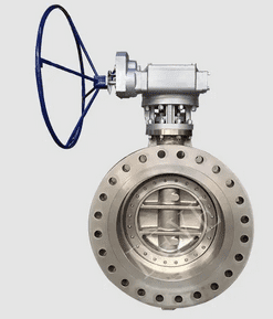 Gear operated eccentric butterfly valve
