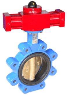Hydraulic lug butterfly valve