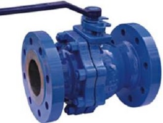Two-piece reduced bore ball valve
