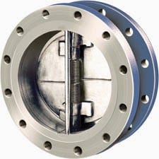 Flanged end butterfly check valve