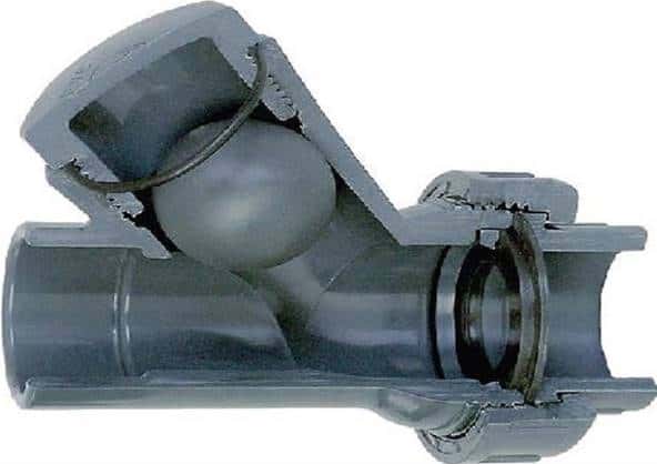 Ball operated Y-check valve